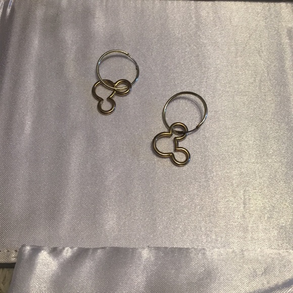 Mickey Mouse gold charmed hoop earrings - Picture 3 of 8